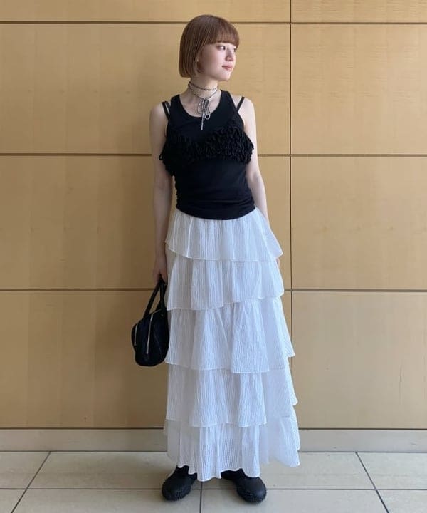 Hazukiさんの「BEAMS WOMEN｜丸胴 テレコ タンクトップ」を使ったコーディネート