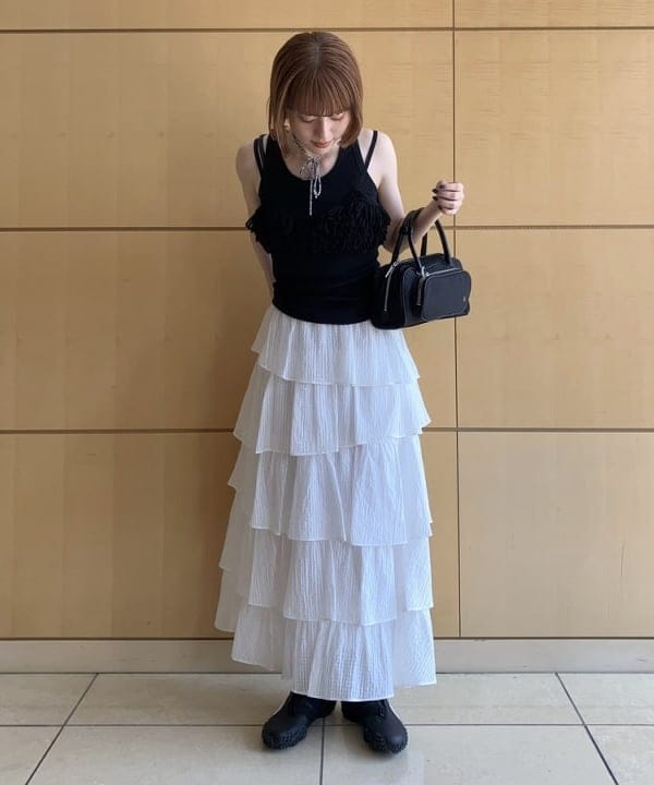 Hazukiさんの「BEAMS WOMEN｜丸胴 テレコ タンクトップ」を使ったコーディネート