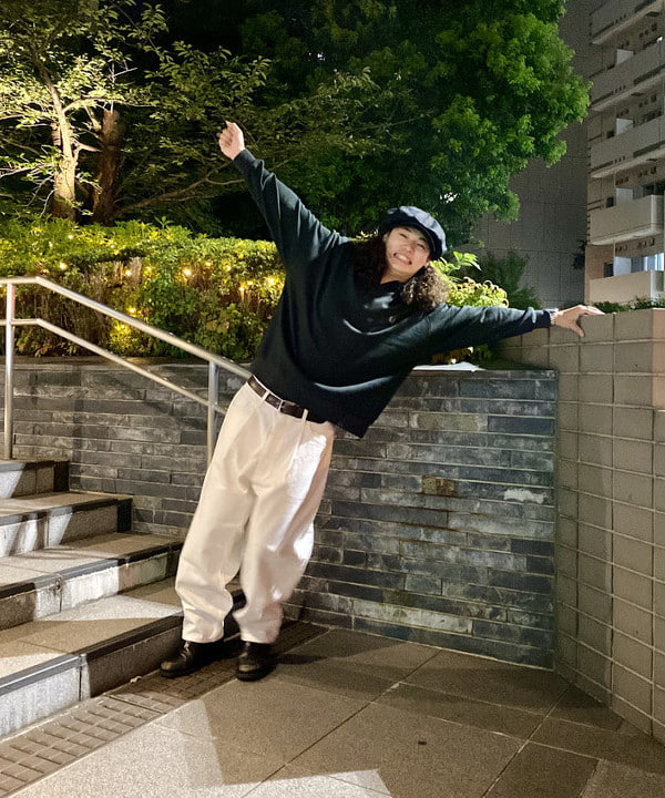りくっしーさんの「BEAMS WOMEN｜BEAMS PLUS / スエード バイザー リネン キャスケット」を使ったコーディネート