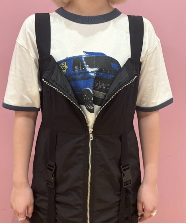 ここあさんの「BEAMS WOMEN｜Ray BEAMS / ギャザー ジップ サロペット ワンピース」を使ったコーディネート