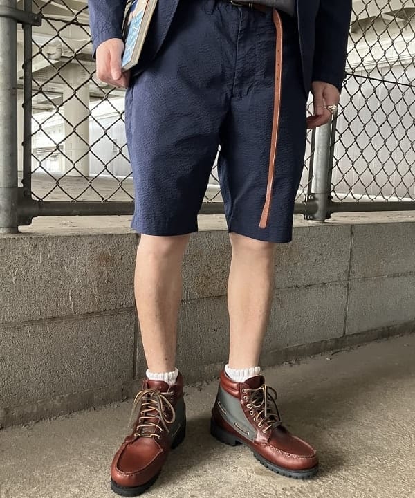 ホサカさんの「BEAMS WOMEN｜BEAMS PLUS / COOLMAX（R）シアサッカー アイビー ショーツ」を使ったコーディネート