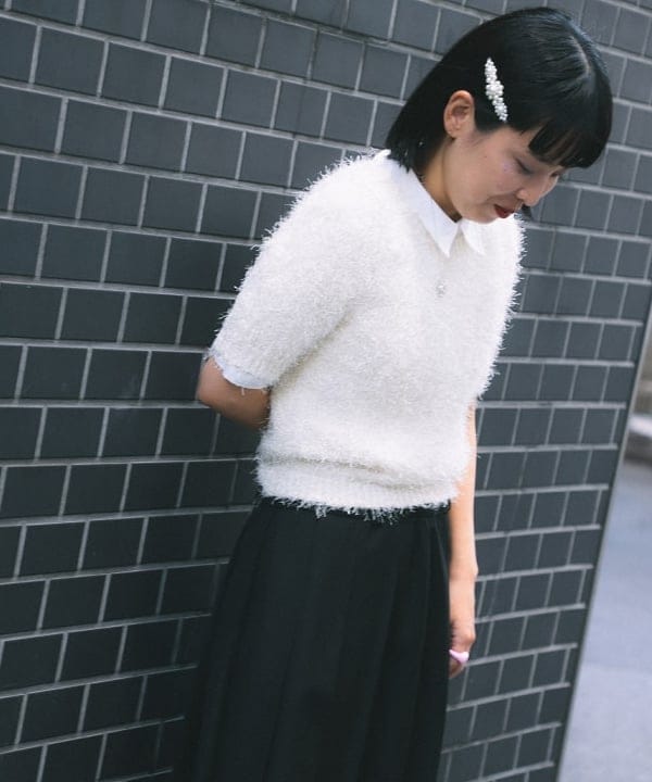 キホさんの「BEAMS WOMEN｜ダブル ベルト プリーツ スカート」を使ったコーディネート