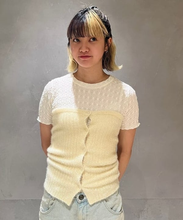 前田 優衣さんの「BEAMS WOMEN｜シュリンク メロー ハーフスリーブ Tシャツ」を使ったコーディネート