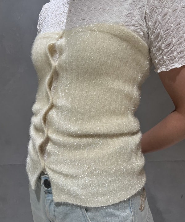 前田 優衣さんの「BEAMS WOMEN｜シュリンク メロー ハーフスリーブ Tシャツ」を使ったコーディネート