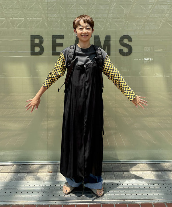 矢野(青木)優香さんの「サテン キャミ ワンピース」を使ったコーディネート
