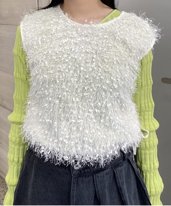 マツド ユメカさんの「BEAMS WOMEN｜シャーリング ジップ カーディガン」を使ったコーディネート