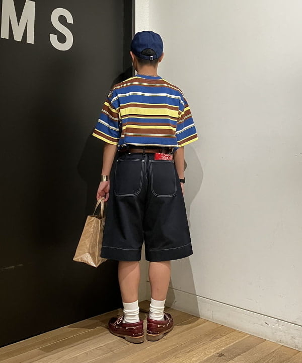 土田 達也さんの「BEAMS WOMEN｜BEAMS / マルチボーダー Tシャツ」を使ったコーディネート