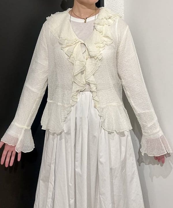 早川 萌子さんの「BEAMS WOMEN｜テレコ リブ クルーネック トップス」を使ったコーディネート