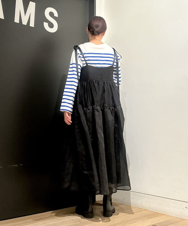 早川 萌子さんの「BEAMS WOMEN｜ナバルボーダー ビッグ ボートネック カットソー」を使ったコーディネート