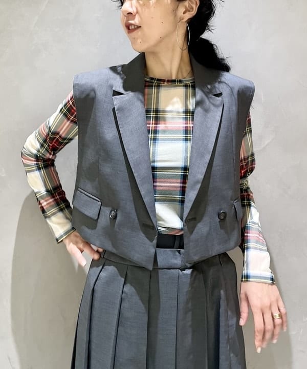 kigoさんの「BEAMS WOMEN｜ダブル ベルト プリーツ スカート」を使ったコーディネート