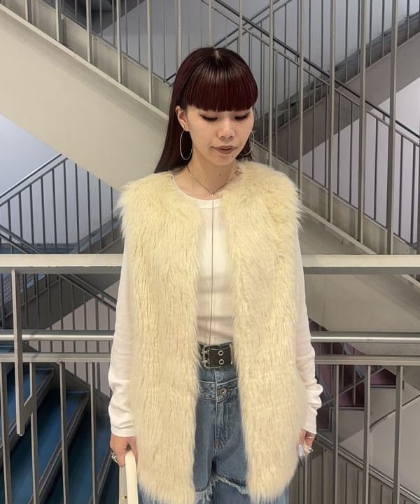 もえのさんの「BEAMS WOMEN｜テレコ リブ クルーネック トップス」を使ったコーディネート