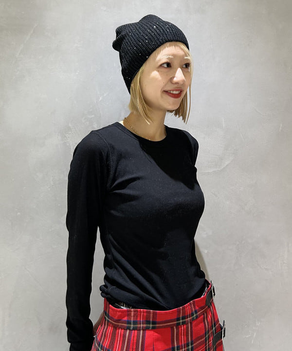 ササキさんの「BEAMS WOMEN｜テレコ リブ クルーネック トップス」を使ったコーディネート