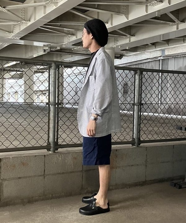 ホサカさんの「BEAMS WOMEN｜3B Shirt Jacket COOLMAX(R) Seersucker」を使ったコーディネート
