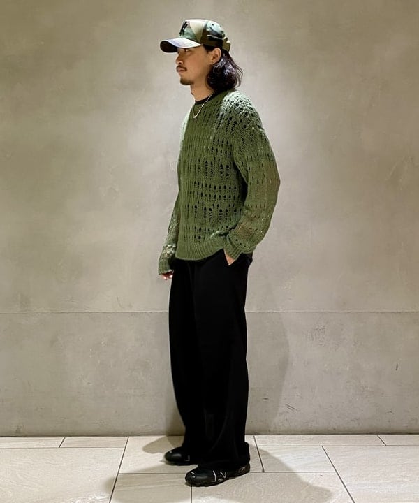 りゅうりゅうさんの「BEAMS WOMEN｜3ゲージ クロシェ クルーネック ニット」を使ったコーディネート