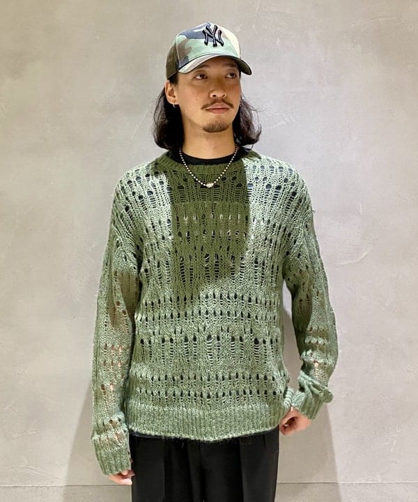 りゅうりゅうさんの「BEAMS WOMEN｜3ゲージ クロシェ クルーネック ニット」を使ったコーディネート