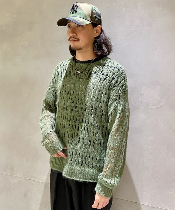 りゅうりゅうさんの「BEAMS WOMEN｜3ゲージ クロシェ クルーネック ニット」を使ったコーディネート