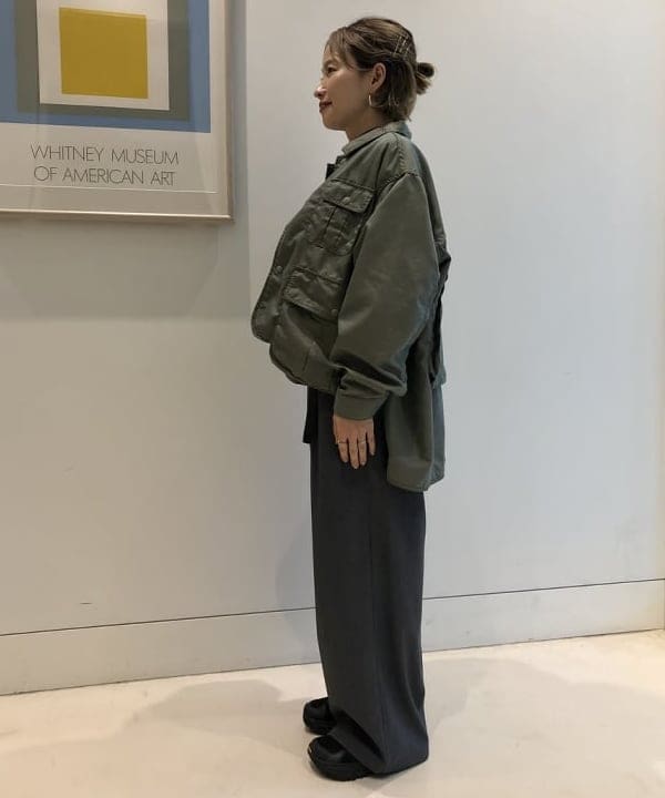 おはぎ(萩原)さんの「BEAMS WOMEN｜シャンブレー ギャバ ショート フィッシング ジャケット」を使ったコーディネート