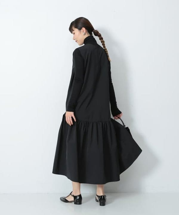 AONO SHIKAMAさんの「BEAMS WOMEN｜タフタ ティアード ワンピース」を使ったコーディネート