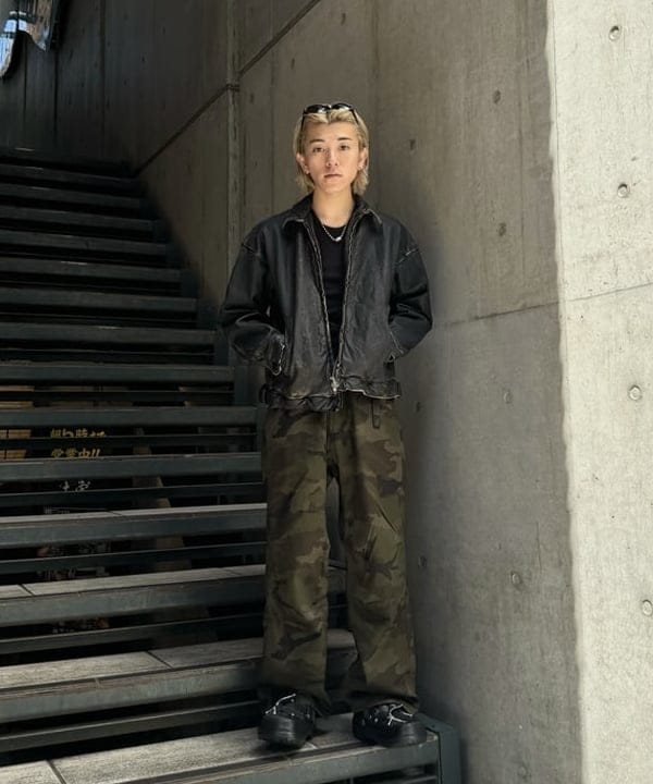 Ryohei Takataさんの「BEAMS WOMEN｜ユーズド加工 レザージップブルゾン」を使ったコーディネート