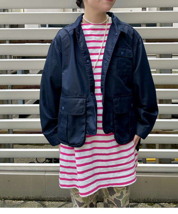 コウリキ　マミさんの「BEAMS WOMEN｜シャンブレー ギャバ ショート フィッシング ジャケット」を使ったコーディネート