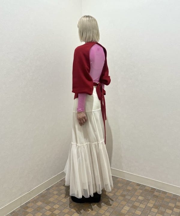 あさひさんの「BEAMS WOMEN｜maturely / ビーズ エンブロイダリー バック オープン カーディガン」を使ったコーディネート