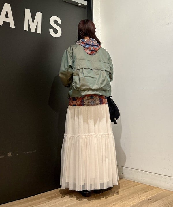 早川 萌子さんの「BEAMS WOMEN｜シャンブレー ギャバ ショート フィッシング ジャケット」を使ったコーディネート