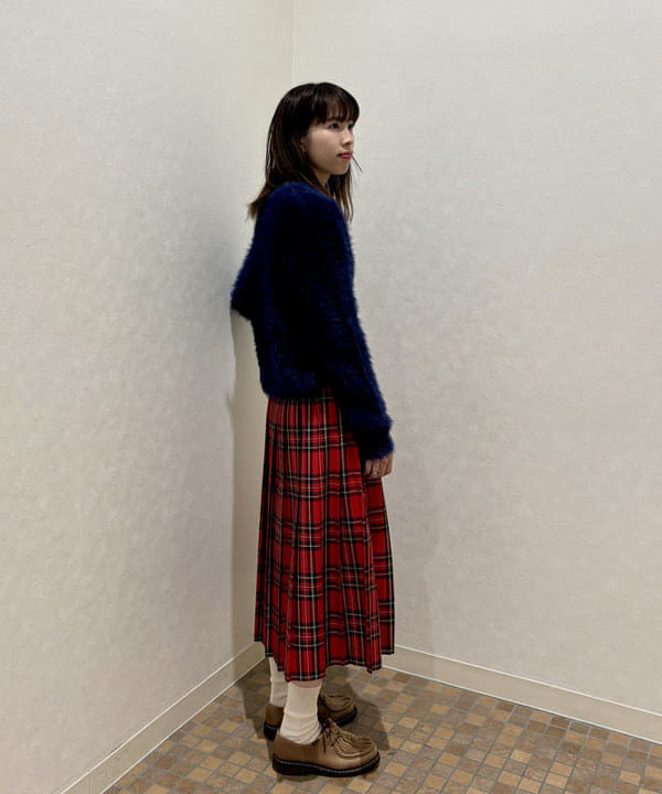 はやしあかねさんの「BEAMS WOMEN｜チェック 切り替え キルト スカート」を使ったコーディネート