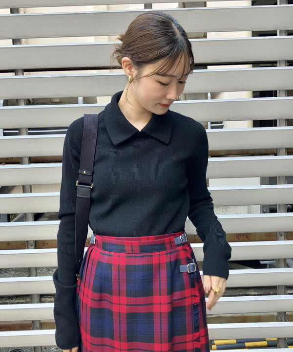 YUIさんの「BEAMS WOMEN｜【別注】O’NEIL OF DUBLIN / ウール イージー ロング チェック キルトスカート」を使ったコーディネート