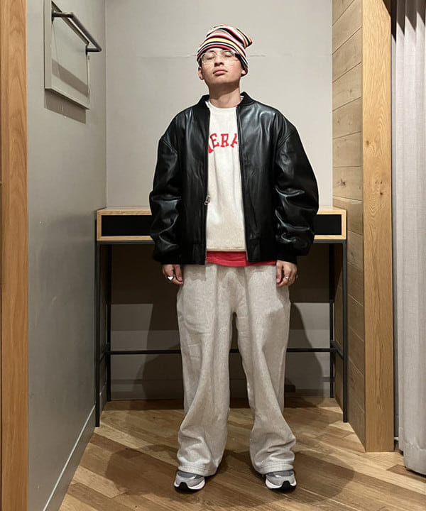 ディクソン 太陽さんの「BEAMS WOMEN｜レザー ボマージャケット」を使ったコーディネート