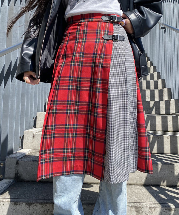 ayaさんの「BEAMS WOMEN｜チェック 切り替え キルト スカート」を使ったコーディネート