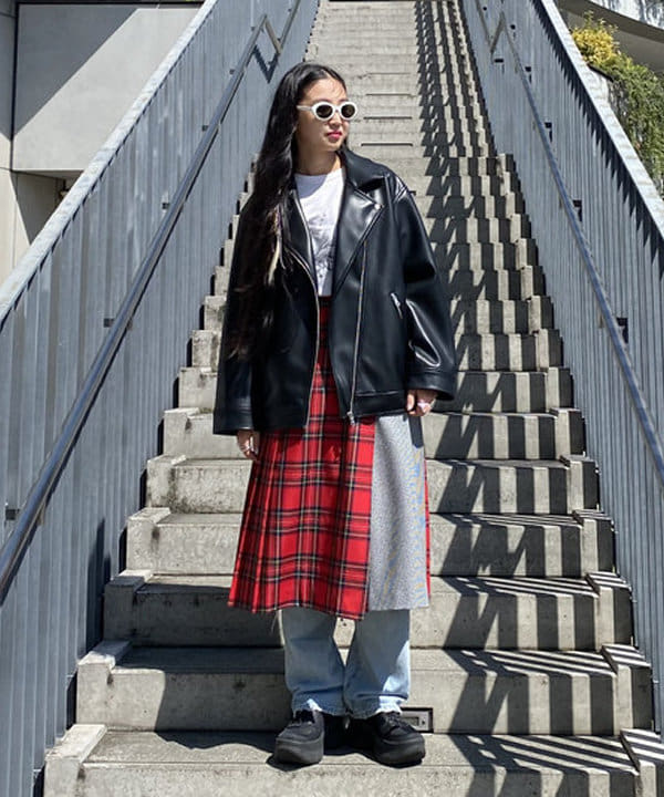 ayaさんの「BEAMS WOMEN｜チェック 切り替え キルト スカート」を使ったコーディネート