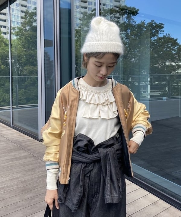 Kaoru Sakumaさんの「BEAMS WOMEN｜テーラー東洋 / 別注 イーグル ドラゴン & ジャパンマップ スカジャン」を使ったコーディネート
