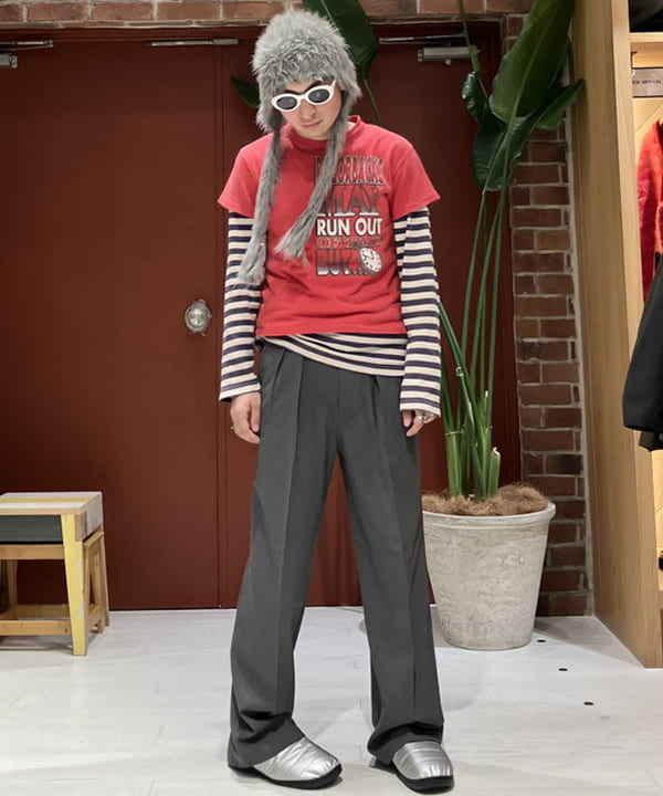 ディクソン 太陽さんの「BEAMS WOMEN｜2プリーツ ワイド スラックス」を使ったコーディネート