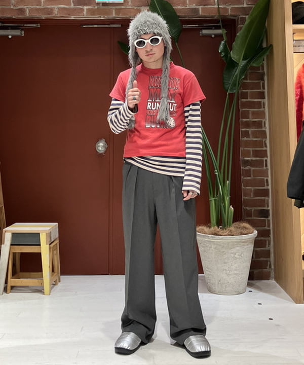 ディクソン 太陽さんの「BEAMS WOMEN｜2プリーツ ワイド スラックス」を使ったコーディネート
