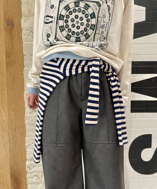 amaさんの「BEAMS WOMEN｜Jackman / 別注 別注 ロゴ リブ ロングスリーブ Tシャツ 24AW」を使ったコーディネート