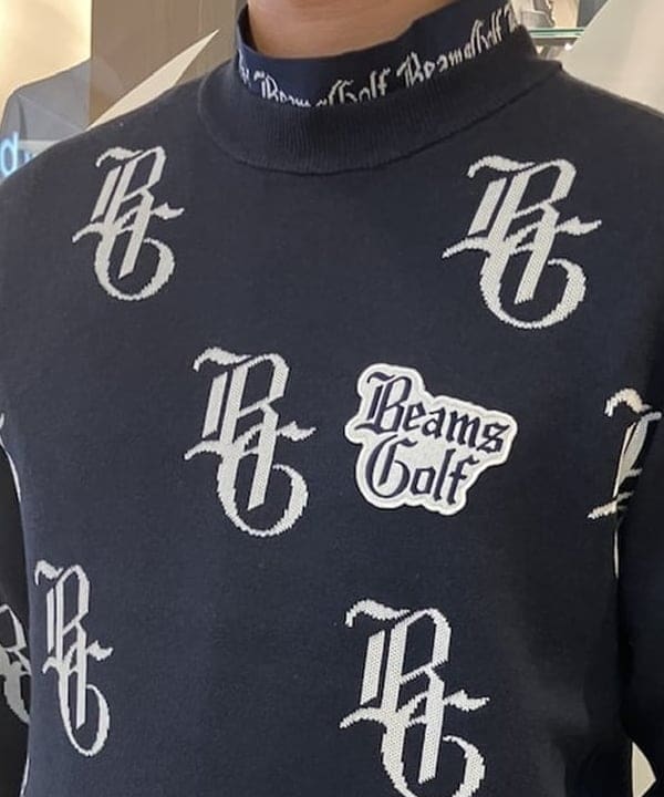 新品 ビームスゴルフ サイド釦タートルネックカットソー 紺 M *CD1387 BEAMS GOLF（ビームス ゴルフ）PURPLE LABEL / スフィダンテ