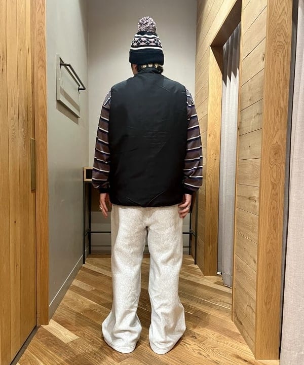 新里 京介さんの「BEAMS WOMEN｜アーガイル ポンポン ワッチ キャップ」を使ったコーディネート