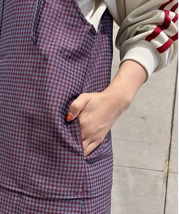 あさひさんの「BEAMS WOMEN｜ジャカード チェック フレア パンツ」を使ったコーディネート
