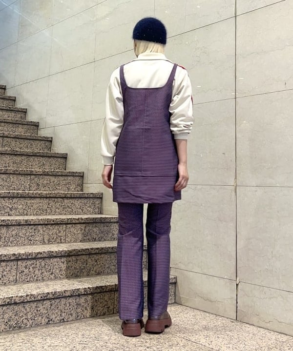 あさひさんの「BEAMS WOMEN｜ジャカード チェック フレア パンツ」を使ったコーディネート
