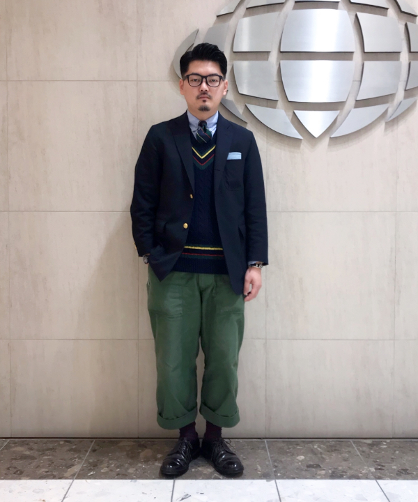 美品　春夏　GOOVI ネイビー ブレザー ビームスF L相当 美品 春夏 GOOVI ネイビー ブレザー ビームスF L相当