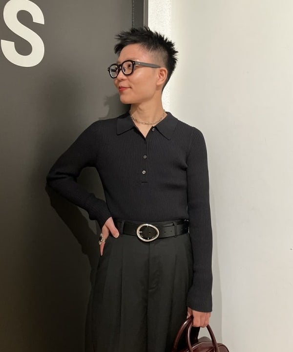 土田 達也さんの「BEAMS WOMEN｜リブ ニット ポロ」を使ったコーディネート