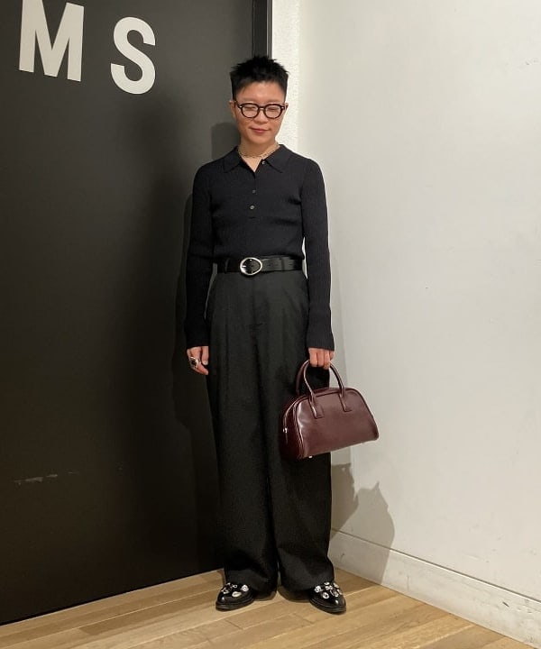 土田 達也さんの「BEAMS WOMEN｜リブ ニット ポロ」を使ったコーディネート