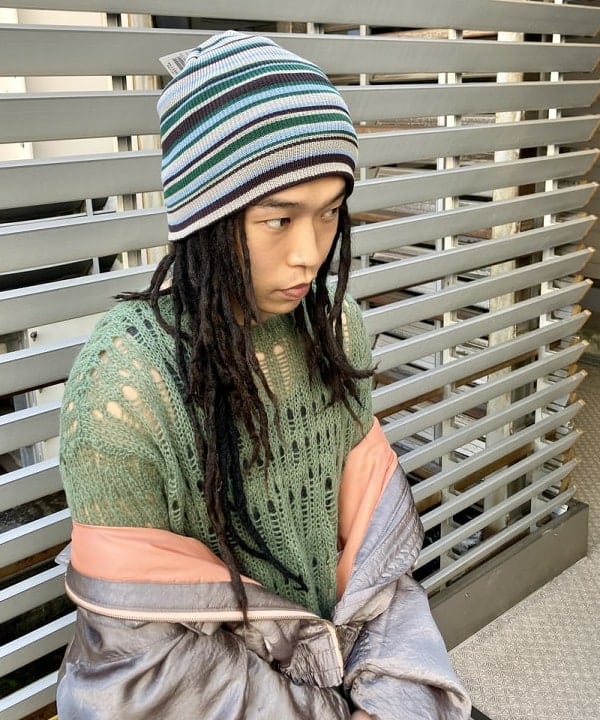 森 凌真さんの「BEAMS WOMEN｜3ゲージ クロシェ クルーネック ニット」を使ったコーディネート