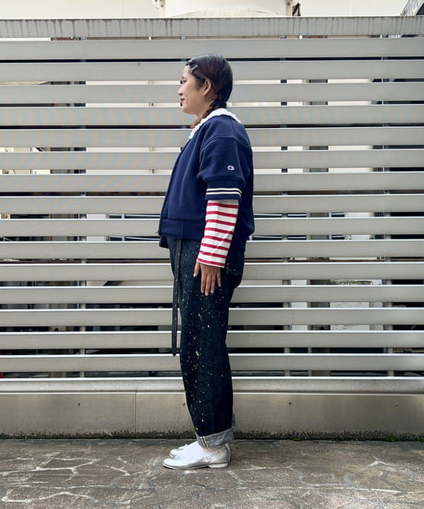 Kyooka Sayakaさんの「BEAMS WOMEN｜Champion × BEAMS BOY / 別注 ボア フリース ジップ ブルゾン」を使ったコーディネート