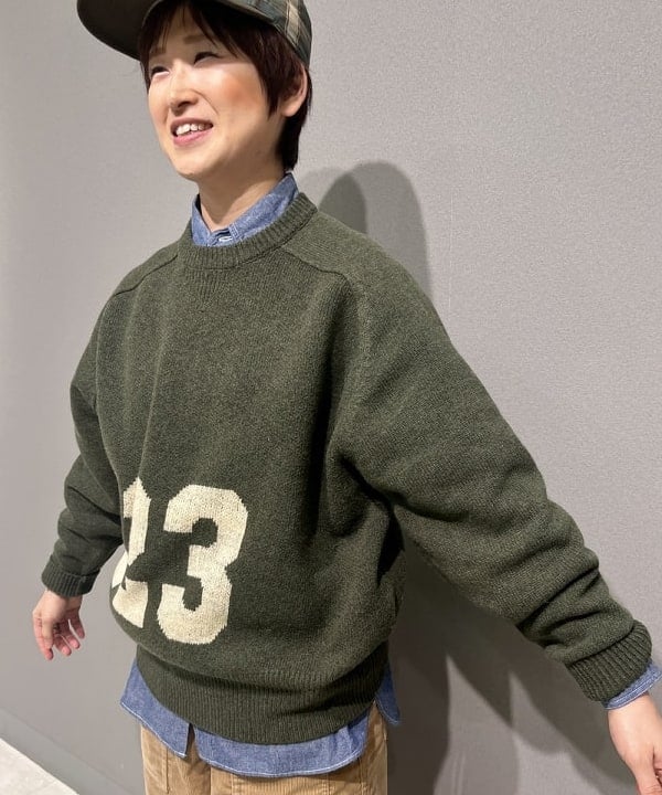 木村 梨香さんの「BEAMS WOMEN｜ビッグ ロゴ クルー ニット」を使ったコーディネート