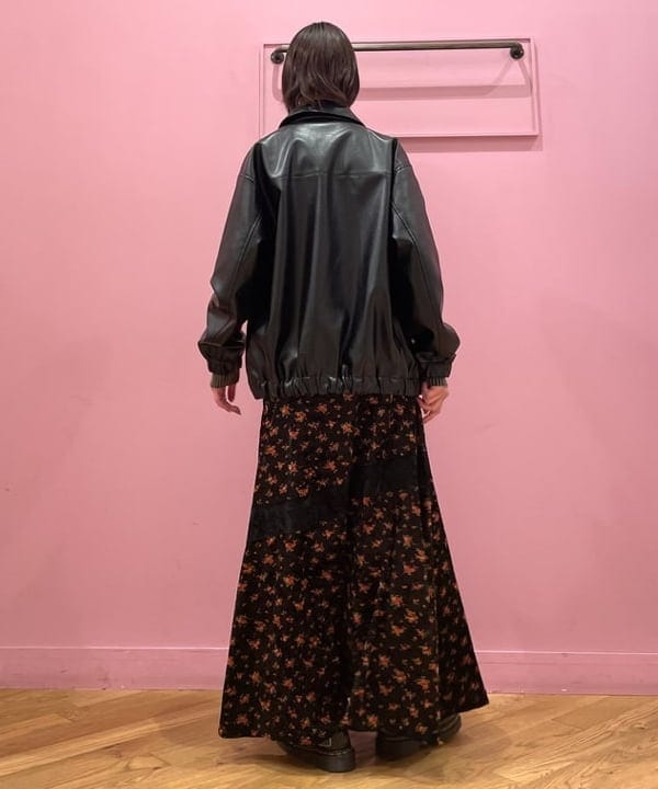 中江梨々香さんの「BEAMS WOMEN｜フェイクレザー フライト ジャケット」を使ったコーディネート