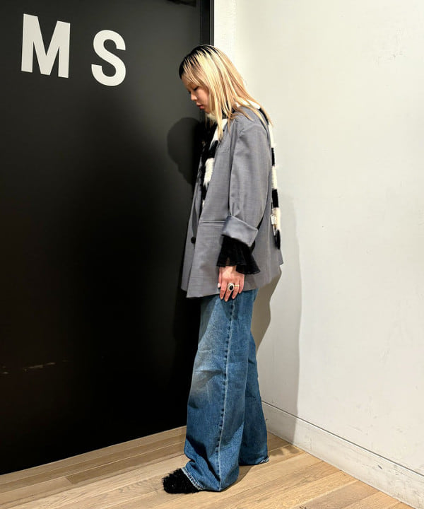 sakuraさんの「BEAMS WOMEN｜スリム ニット ボーダー マフラー」を使ったコーディネート