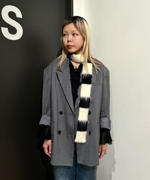 sakuraさんの「BEAMS WOMEN｜スリム ニット ボーダー マフラー」を使ったコーディネート