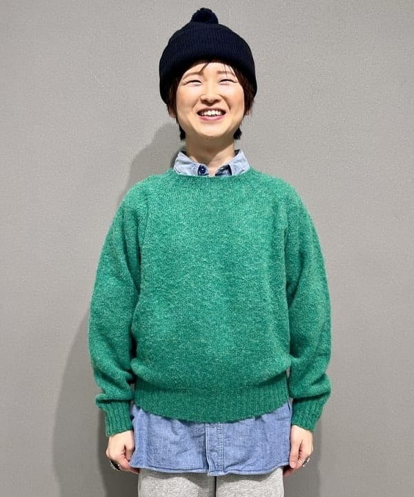 木村 梨香さんの「BEAMS WOMEN｜Nor&rsquo;Easterly / 別注 シェットランド シャギー ビッグ クルー ニット」を使ったコーディネート
