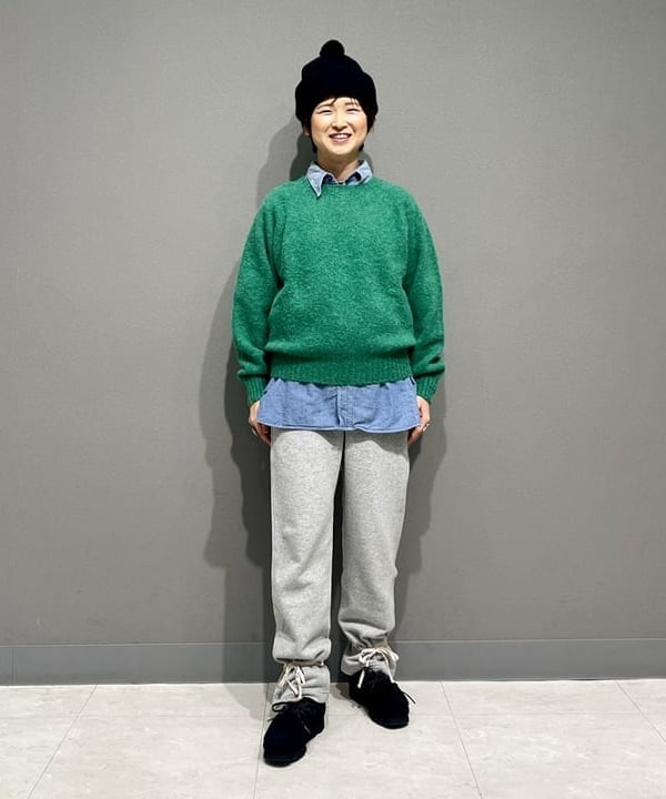 木村 梨香さんの「BEAMS WOMEN｜Nor&rsquo;Easterly / 別注 シェットランド シャギー ビッグ クルー ニット」を使ったコーディネート